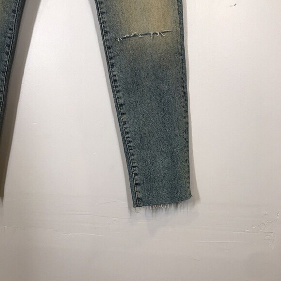 Free People We The Free Stella High Rise Skinny Jeans Button Fly Raw Hem SZ 27 - Picture 4 of 11